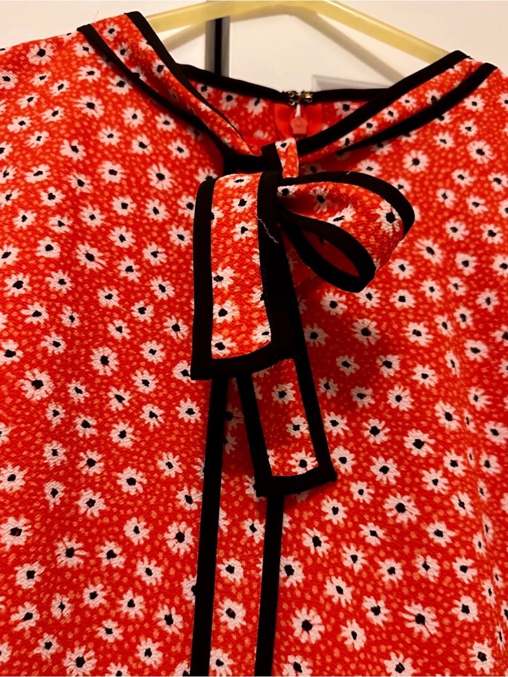 CeCe Red Floral Dress with Black Trim NWT